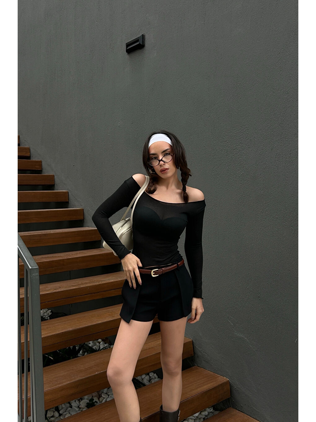 Karışık Kadın Siyah Sonsuz Kumaş Bluz 1017-0160-4