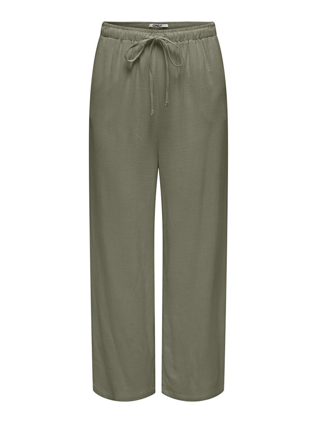 Haki Onlsiesta Belden Bağlamalı Cepli Keten Karışımlı Kadın Pantolon 15322263