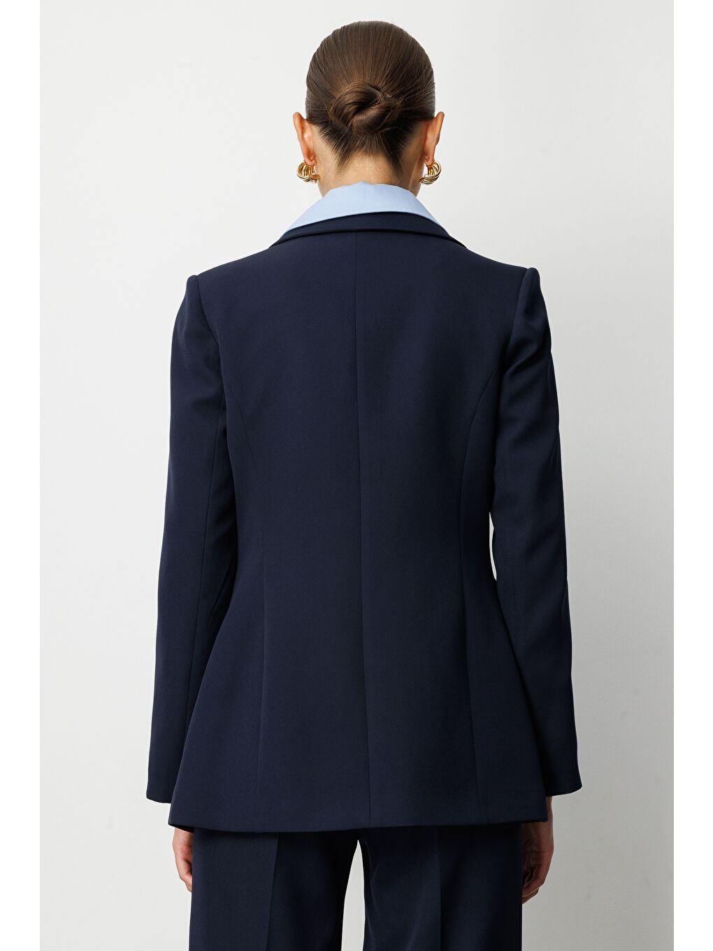 Tek Düğme Klasik Lacivert Ceket-3