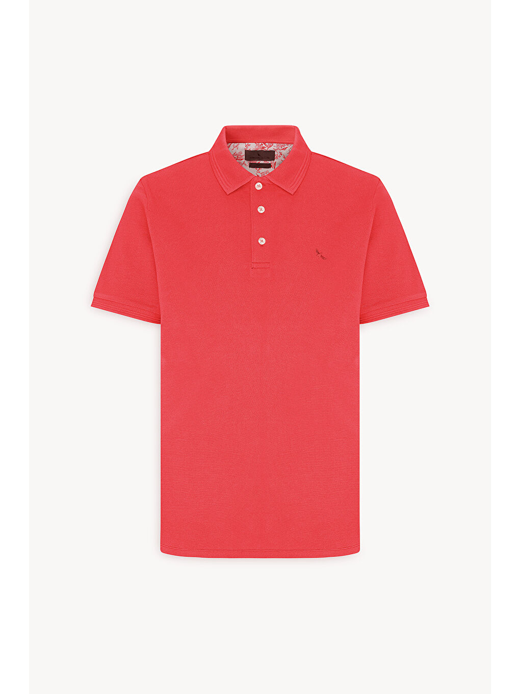 Erkek Kırmızı Slim Fit Dar Kesim Polo Yaka %100 Pamuk Kısa Kollu Tişört-5