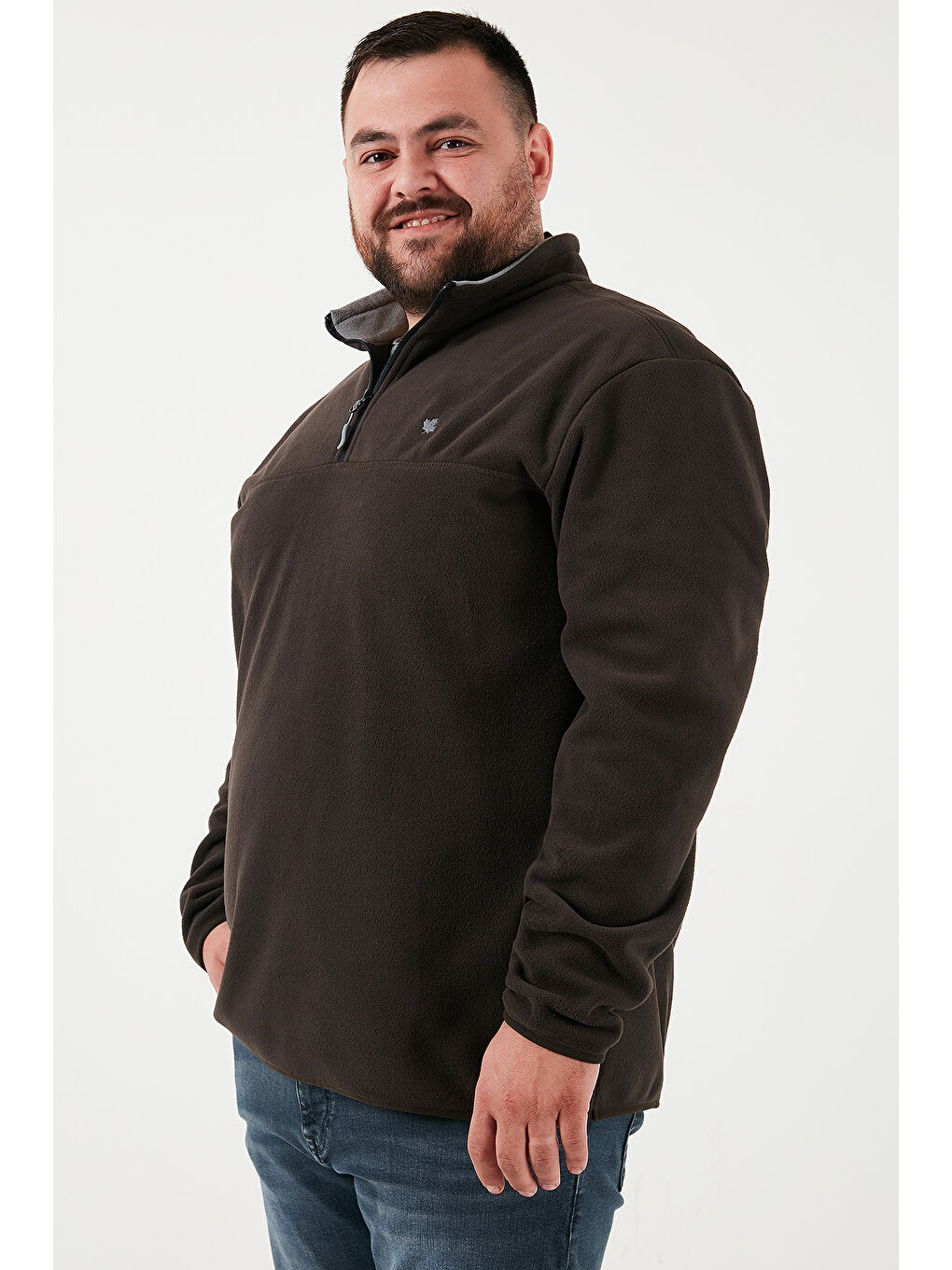 Antrasit Regular Fit Anti-Pilling Büyük Beden Dik Yaka Kışlık Şardonlu 2'li Paket Polar 5906001BS2-2