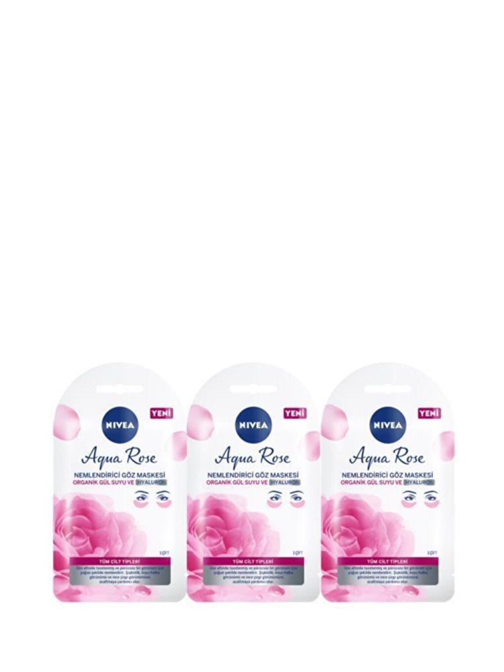 NIVEA Şeffaf Aqua Rose Ne mlendirici Göz Maskesi X3