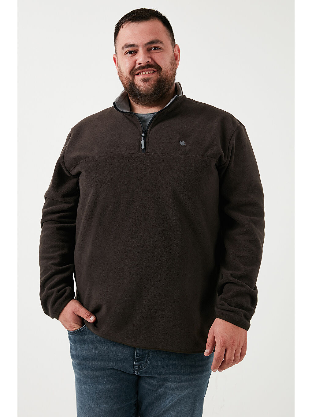 Yeşil Regular Fit Anti-Pilling Büyük Beden Dik Yaka Kışlık Şardonlu 2'li Paket Polar 5906001BS2-2