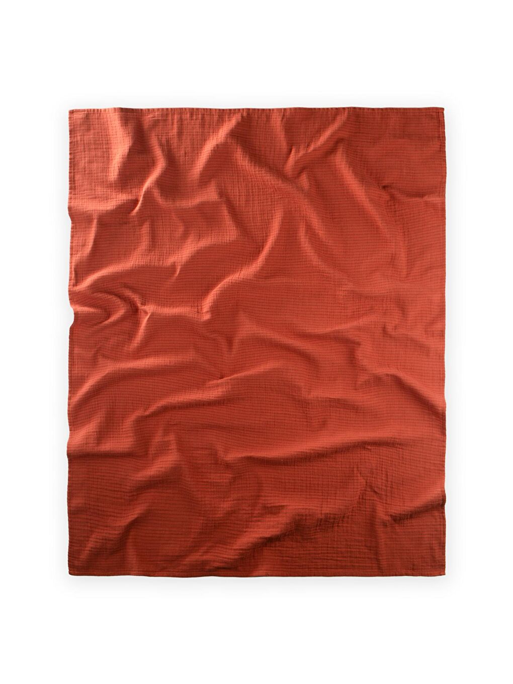 Kırmızı Naturel Battaniye 90X100cm Rust Çizgili-1