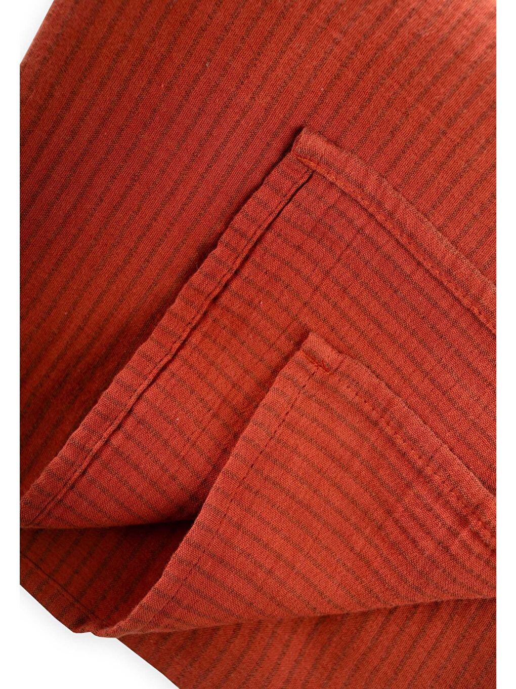 Kırmızı Naturel Battaniye 90X100cm Rust Çizgili-2