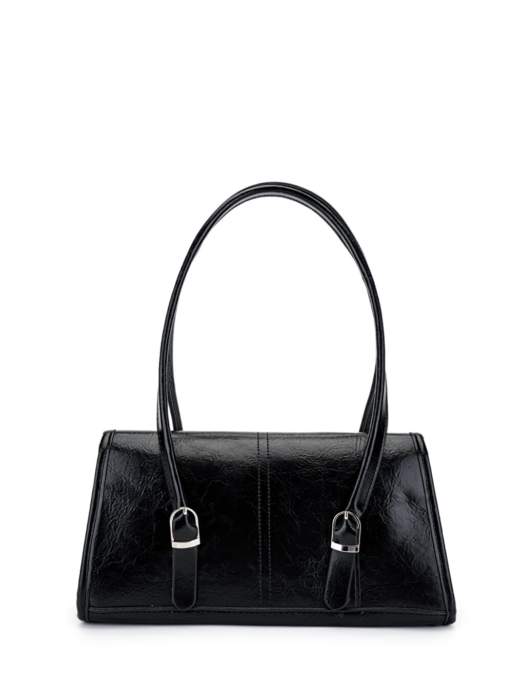 Suni Deri Baget Çift Toka Liars Siyah Kadın Kol Çanta-1