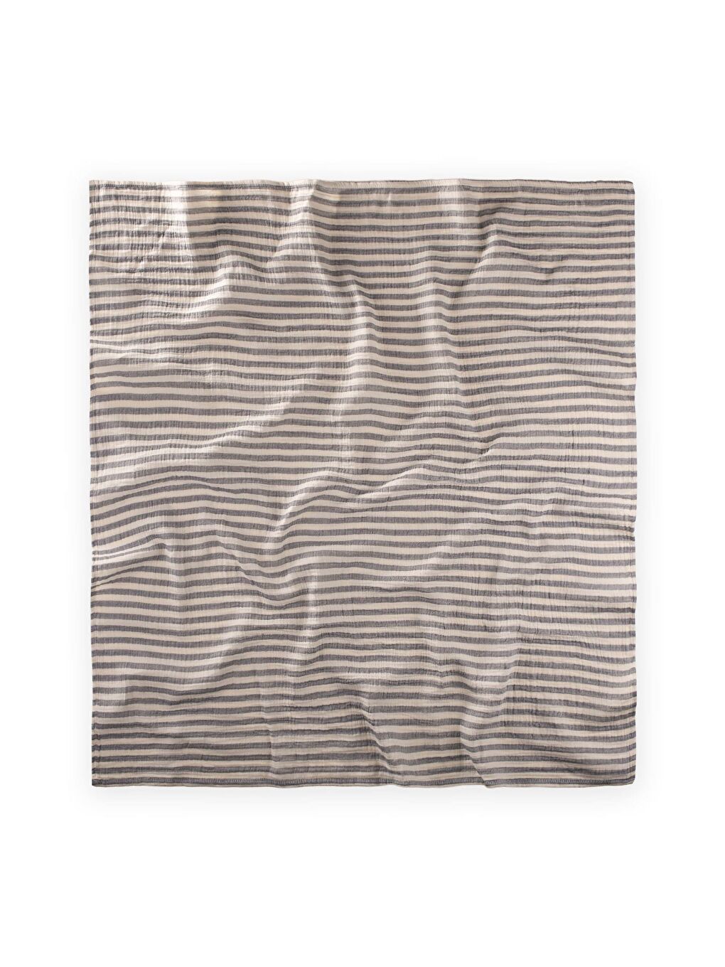 Naturel Battaniye 90X100cm Antrasit Kalın Çizgili-1