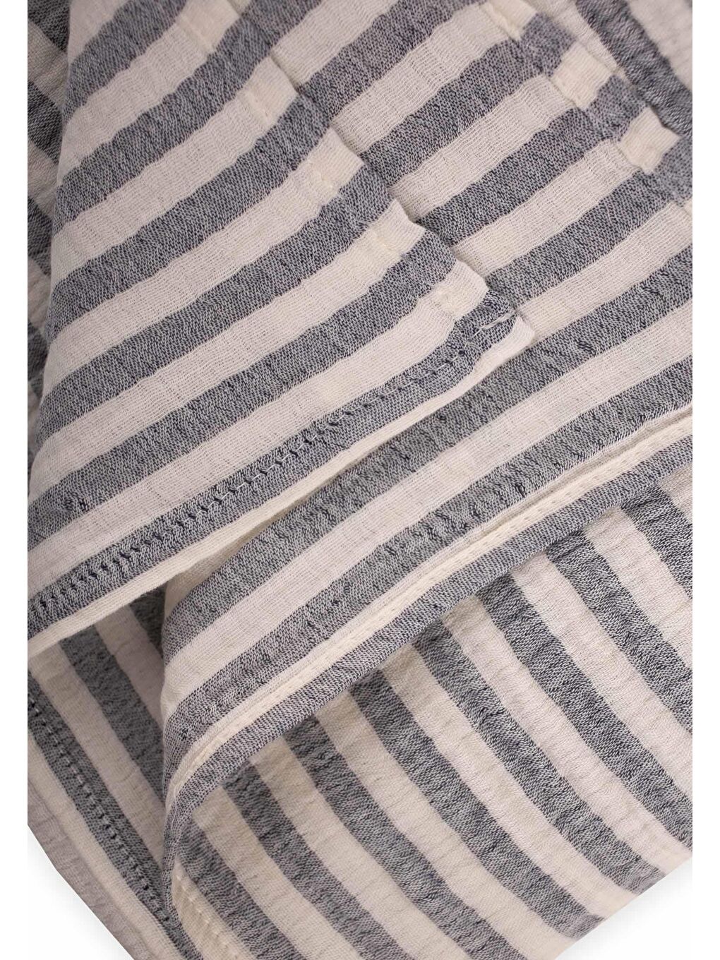 Naturel Battaniye 90X100cm Antrasit Kalın Çizgili-2