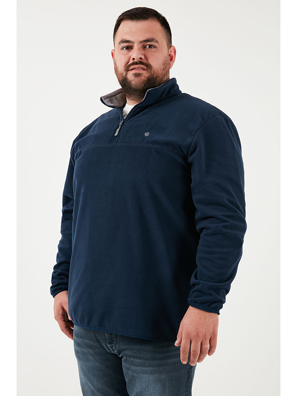 Lacivert Regular Fit Anti-Pilling Büyük Beden Dik Yaka Kışlık Şardonlu 2'li Paket Polar 5906001BS2-2