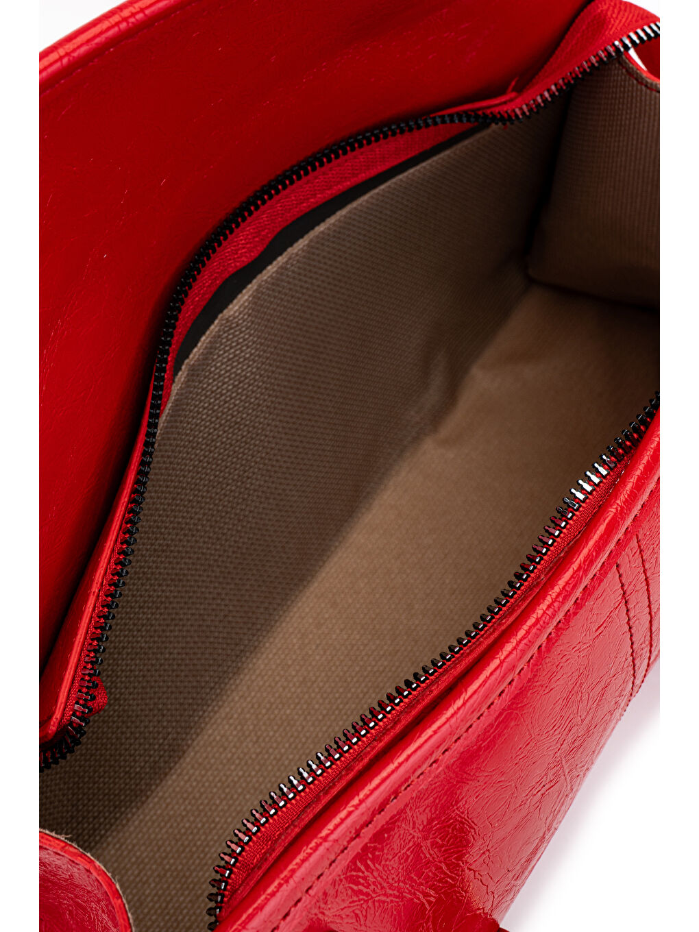 Suni Deri Baget Çift Toka Liars Kırmızı Kadın Kol Çanta-4