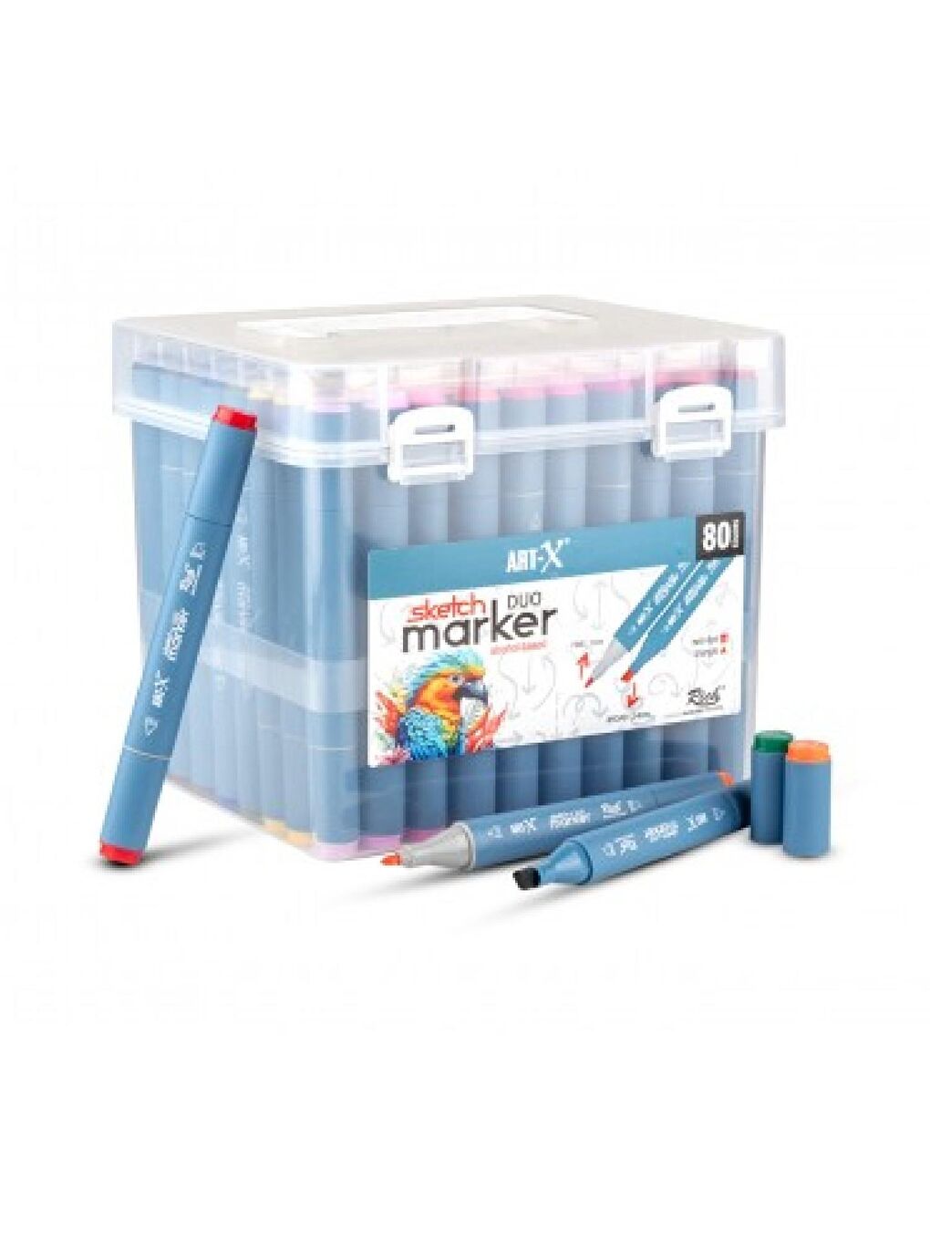 Art-X Sketch Marker Duo Su Bazlı Çift Uçlu Kalem 80 Renk (KOD: 18051)