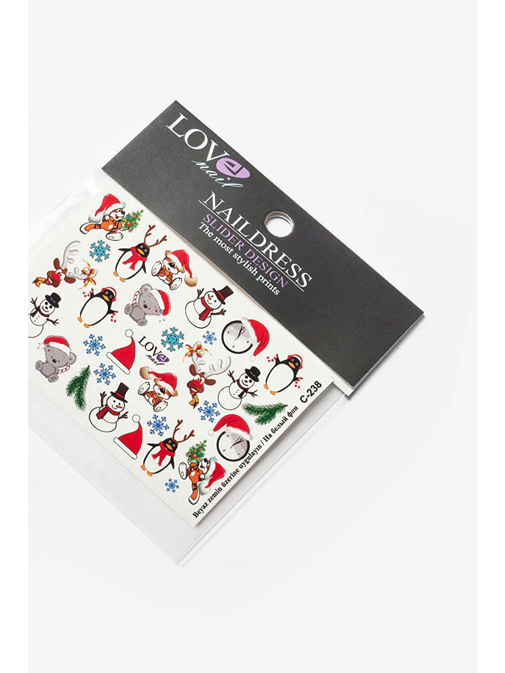 Beyaz  Kardan Adam Temalı Kız Çocuk Tırnak Sticker-1