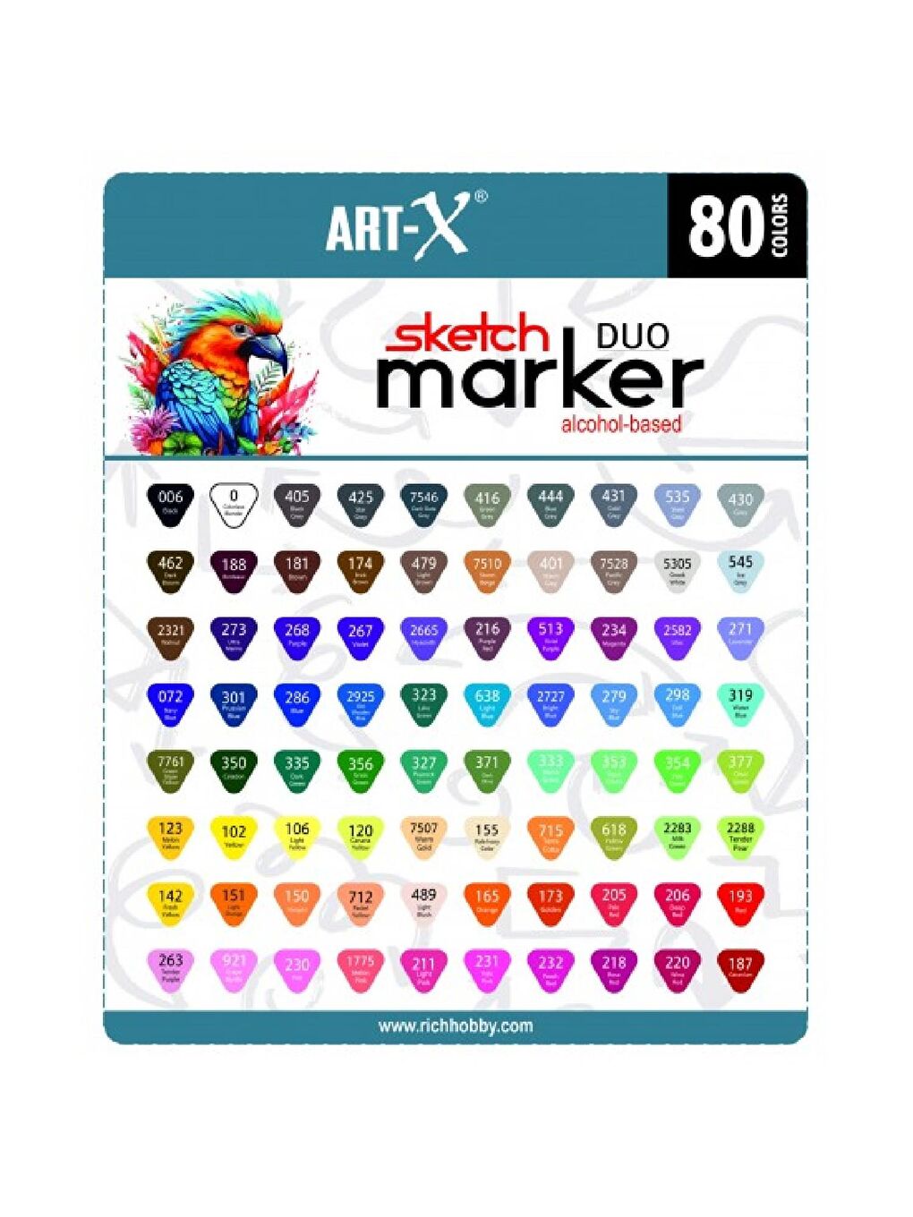 Art-X Sketch Marker Duo Su Bazlı Çift Uçlu Kalem 80 Renk (KOD: 18051)-2