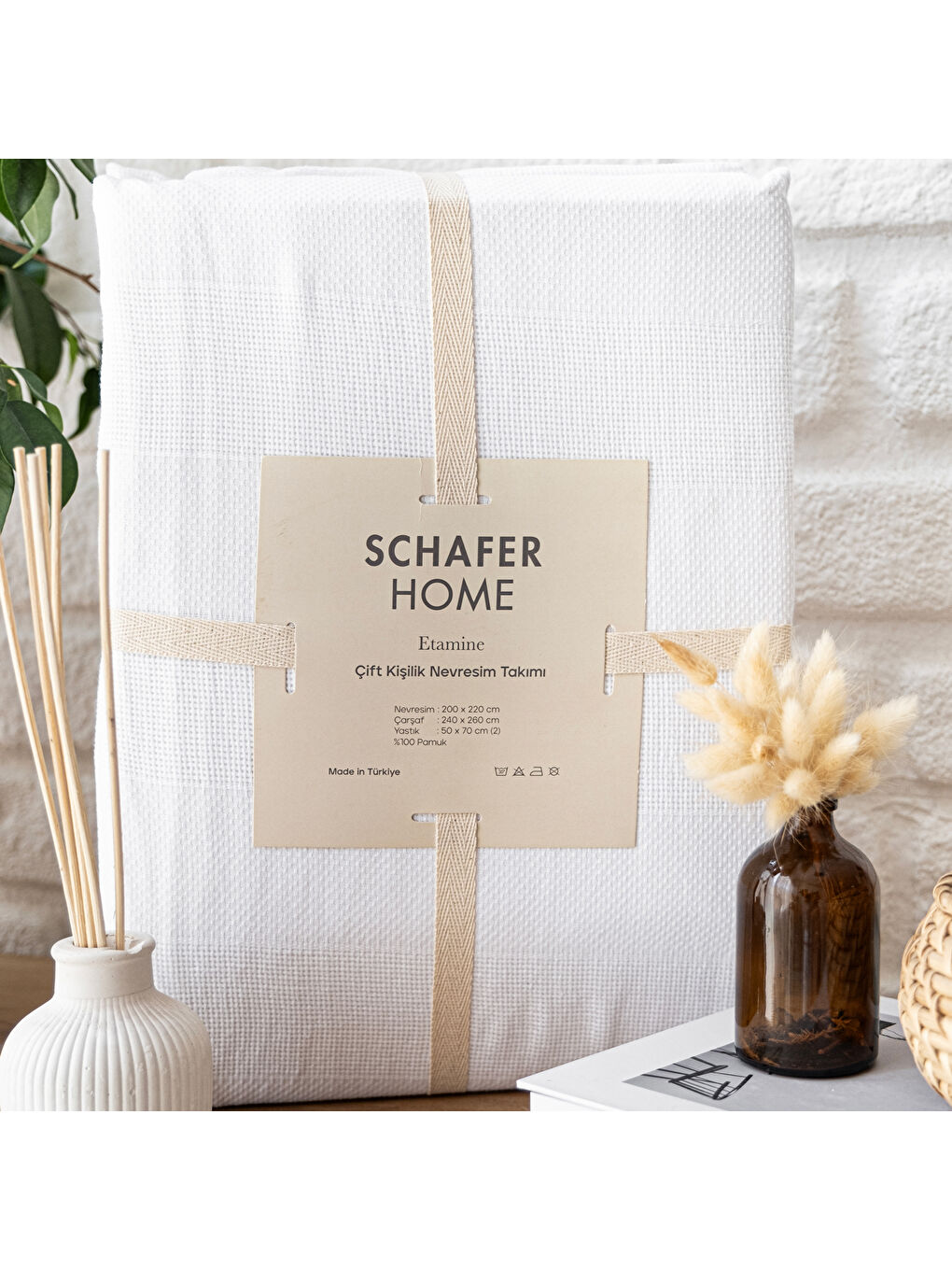 Home Etamine Pamuk ÇK Nevresim Takımı 4 Parça - Beyaz-3