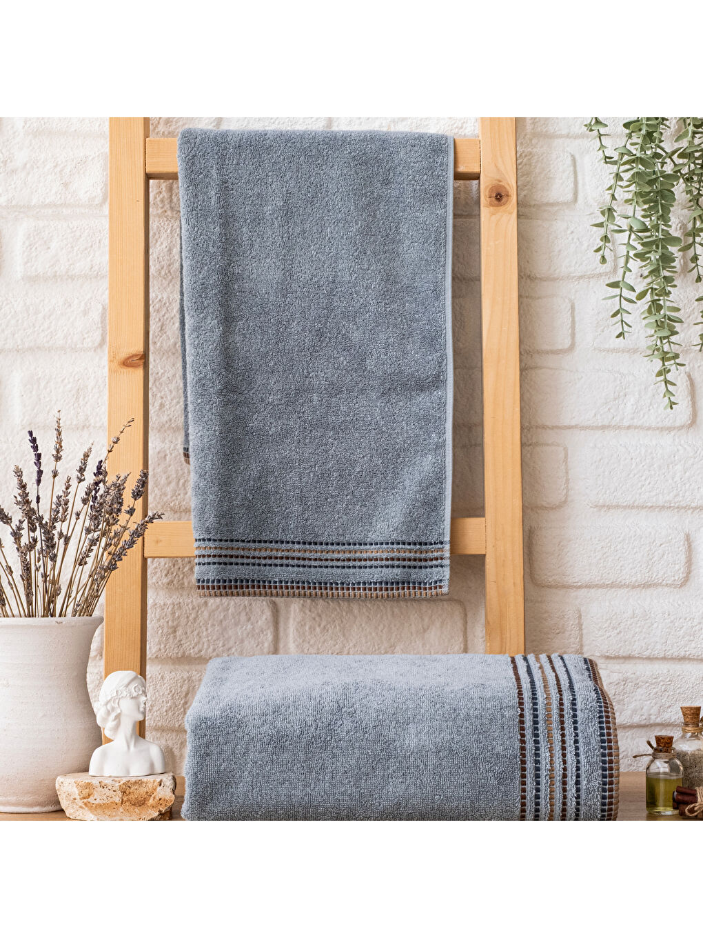 Home Rosy Armürlü Havlu 70x140 Cm-İndigo