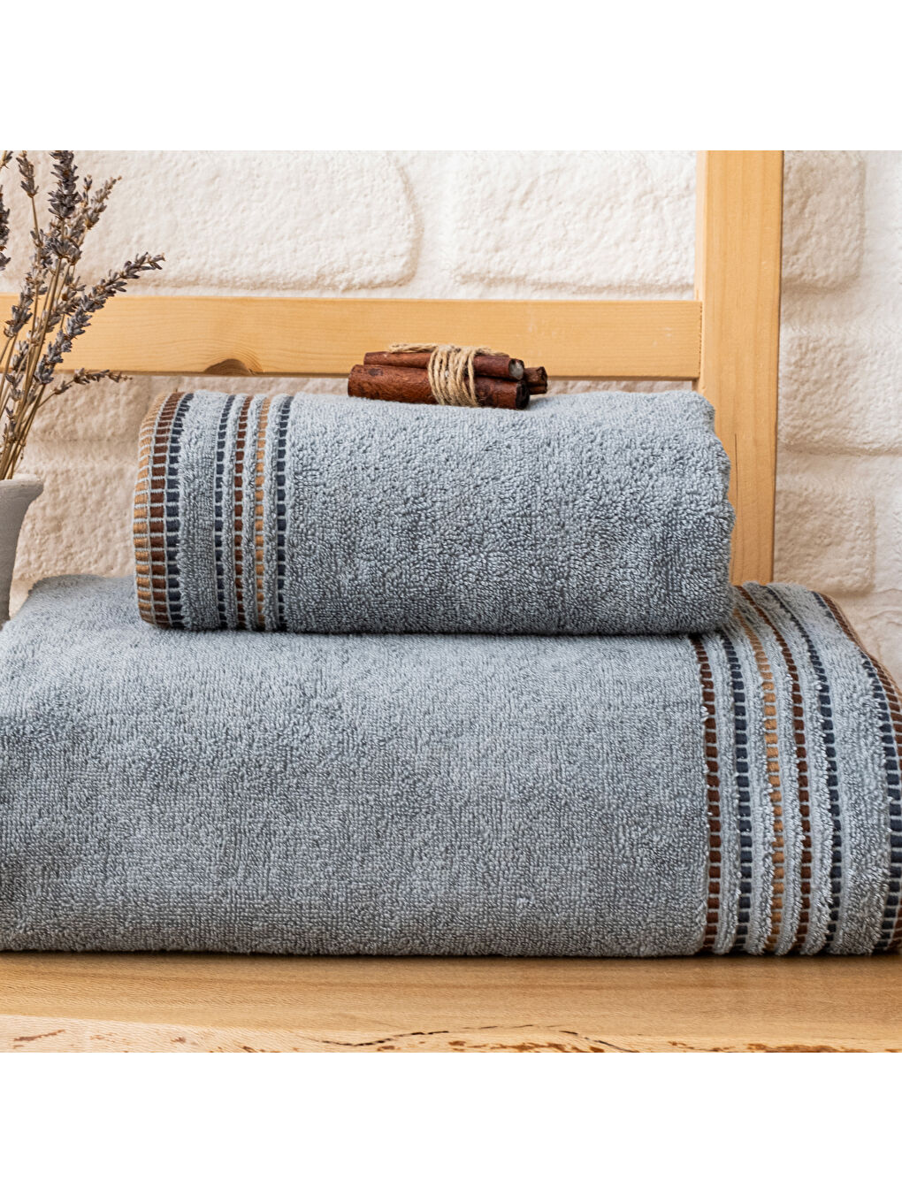 Home Rosy Armürlü Havlu 70x140 Cm-İndigo-1