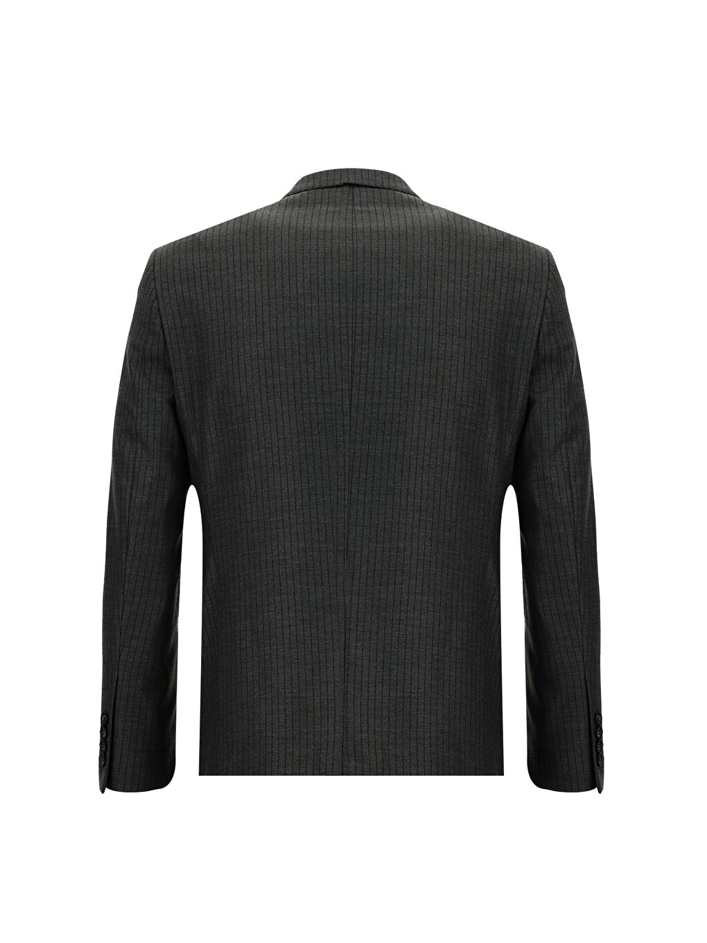 Gri Slim Fit Dar Kesim Klasik Çizgili Takım Elbise-2