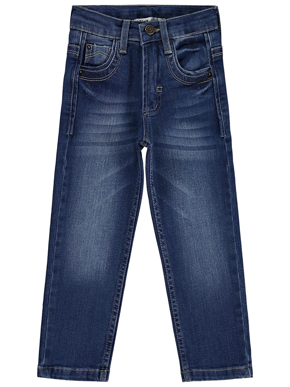 Boys Basic Çizgili 6-9 Yaş Pantolon Jean - Mavi 7-8 Yaş