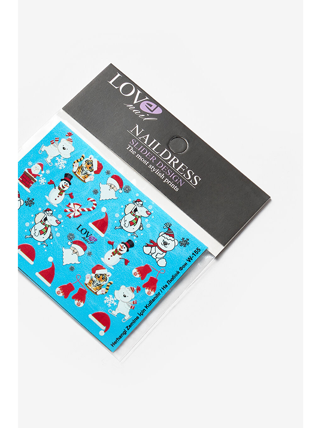 Beyaz  Noel Baba Temalı Kız Çocuk Tırnak Sticker-1