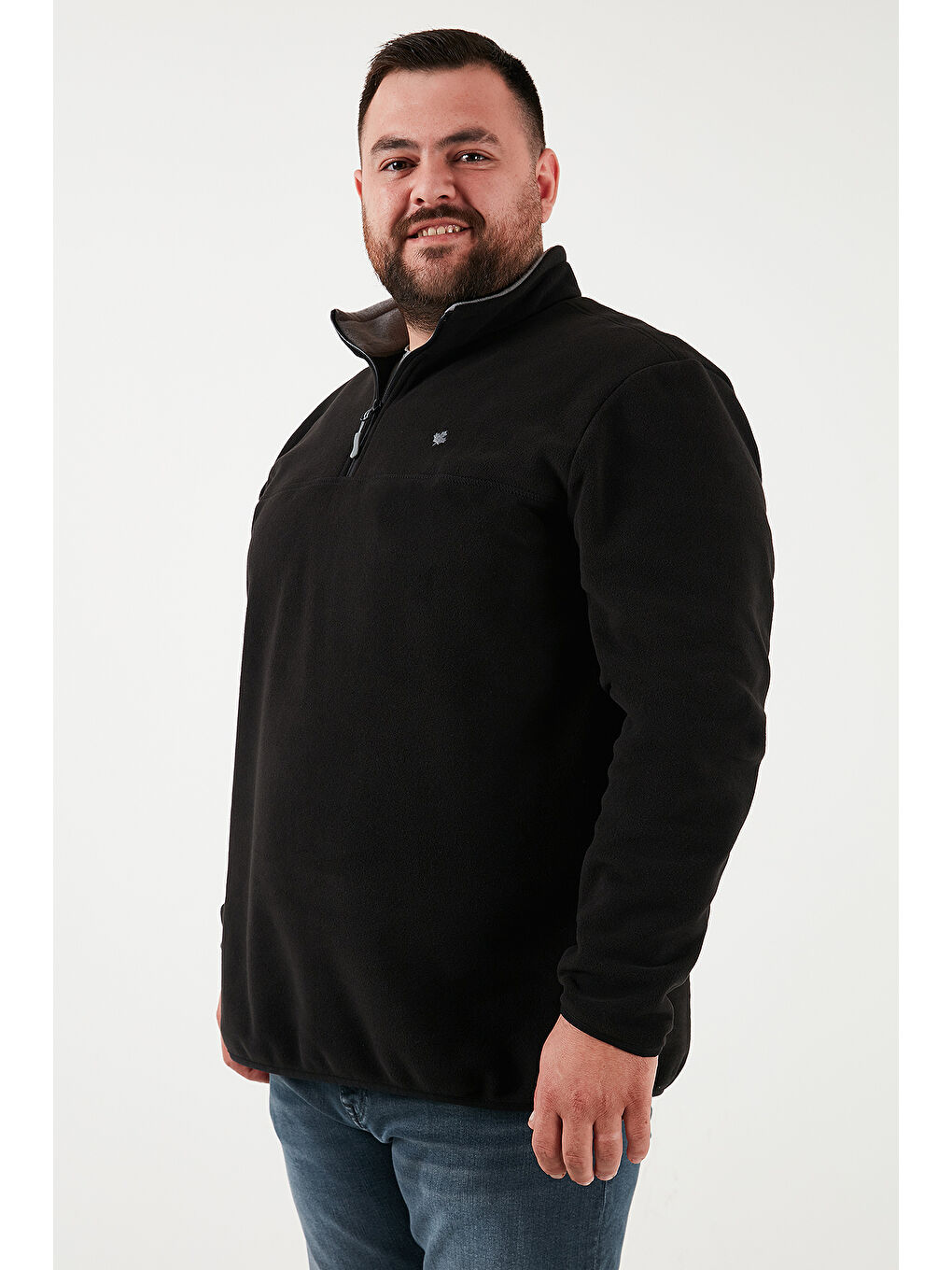 Siyah Regular Fit Anti-Pilling Büyük Beden Dik Yaka Kışlık Şardonlu 2'li Paket Polar 5906001BS2-2