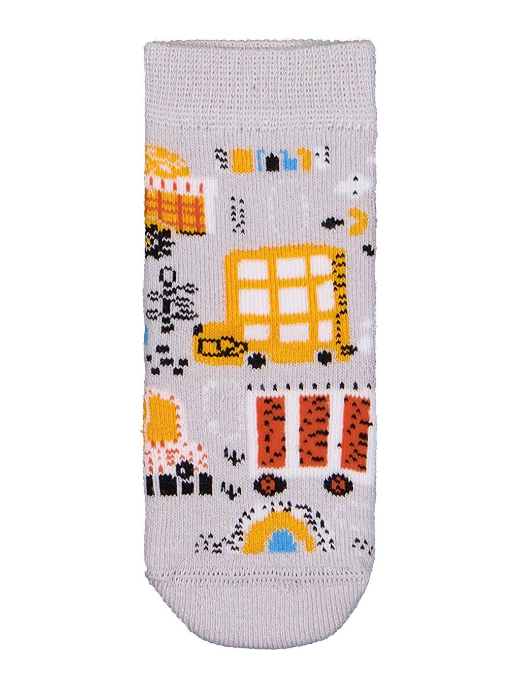 Beyaz Baby İş Makinesi Havlu 6- 3'lü Bebek Erk Çorap Set - Standart-5
