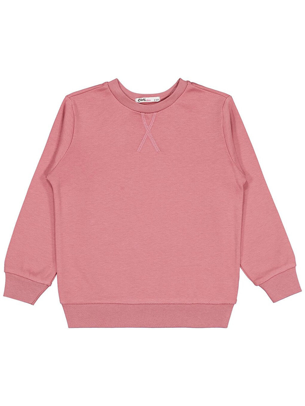 Girls Düz 2-5 Yaş Sweatshirt - Pembe 4-5 Yaş