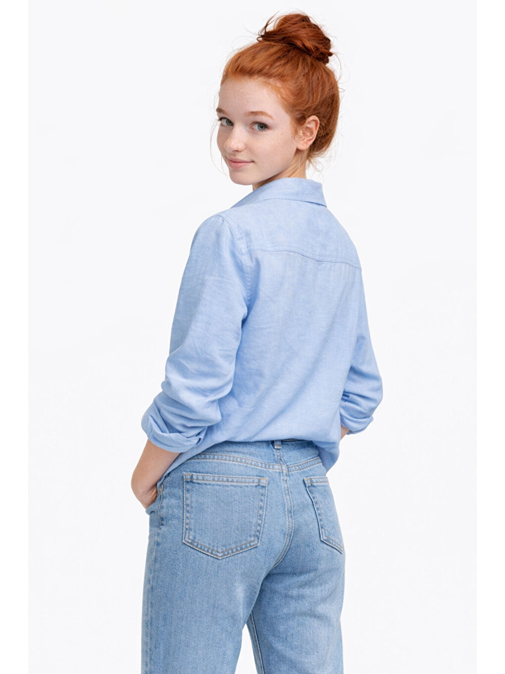 Mavi Kız Çocuk Sofia Keten Badili Basic Gömlek Takım Ak2605-1