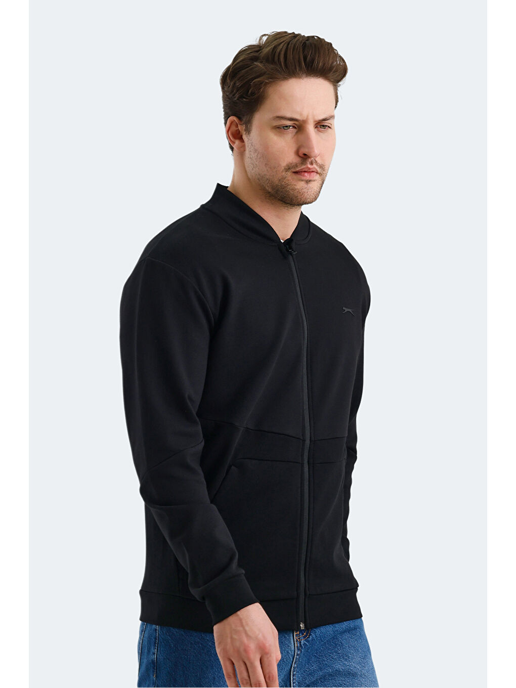 SLAZENGER VLAD Erkek Fermuarlı Sweatshirt Siyah - 1