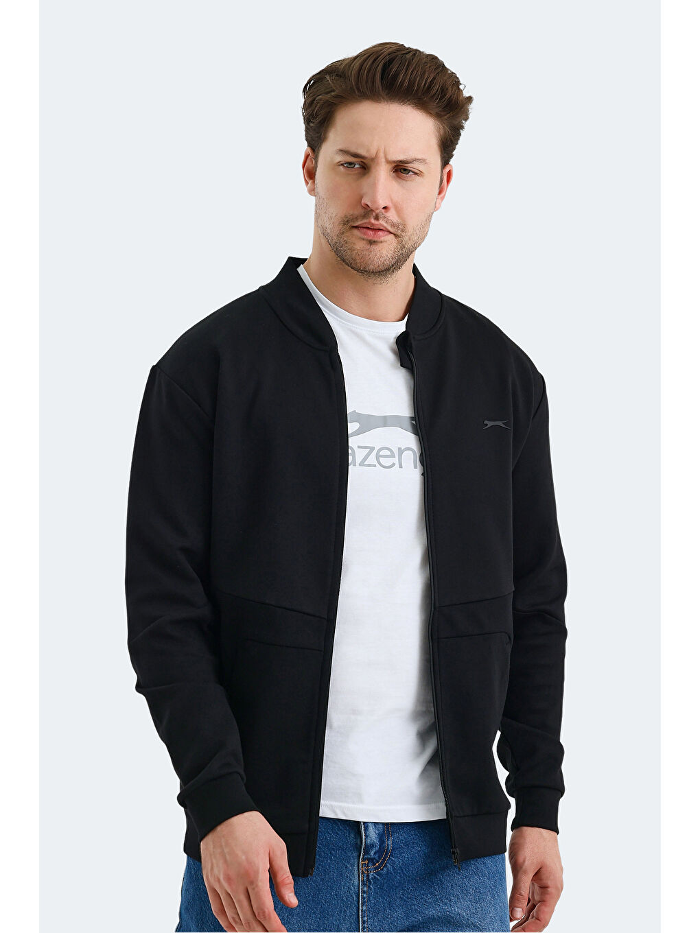 SLAZENGER VLAD Erkek Fermuarlı Sweatshirt Siyah - 2
