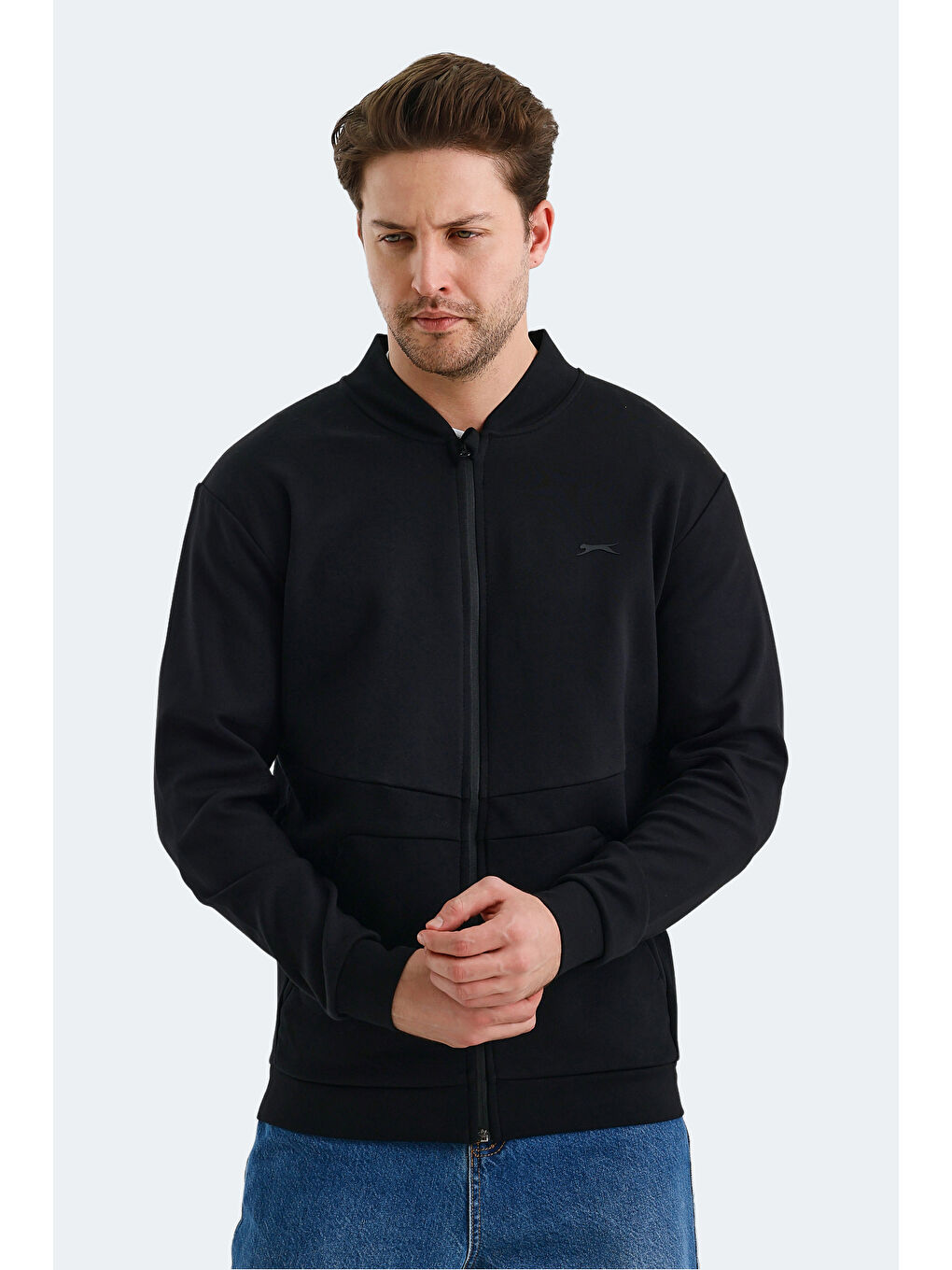 SLAZENGER VLAD Erkek Fermuarlı Sweatshirt Siyah - 4