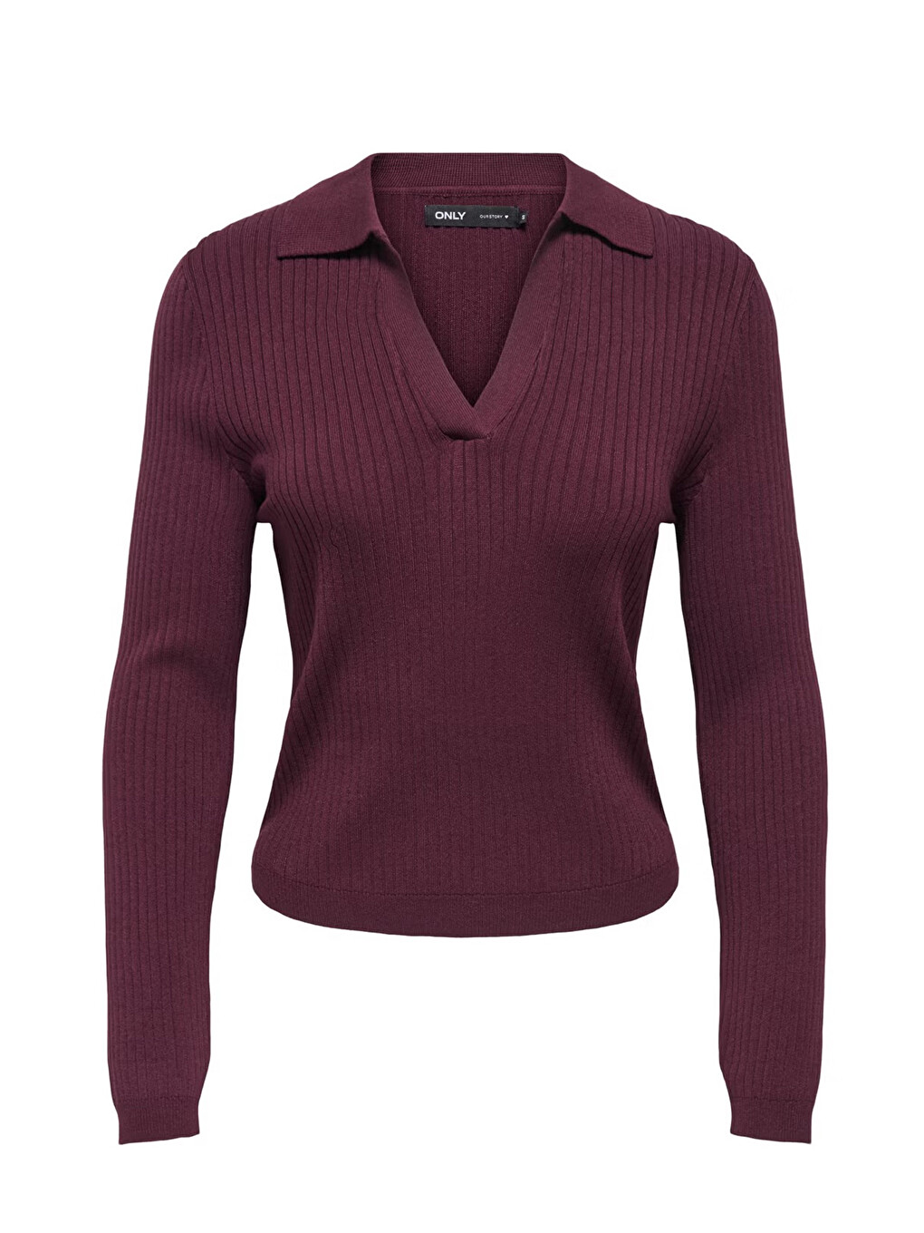 Bordo Onlkaya Regular Fit Polo Yaka Kadın T Shirt 15344841-3