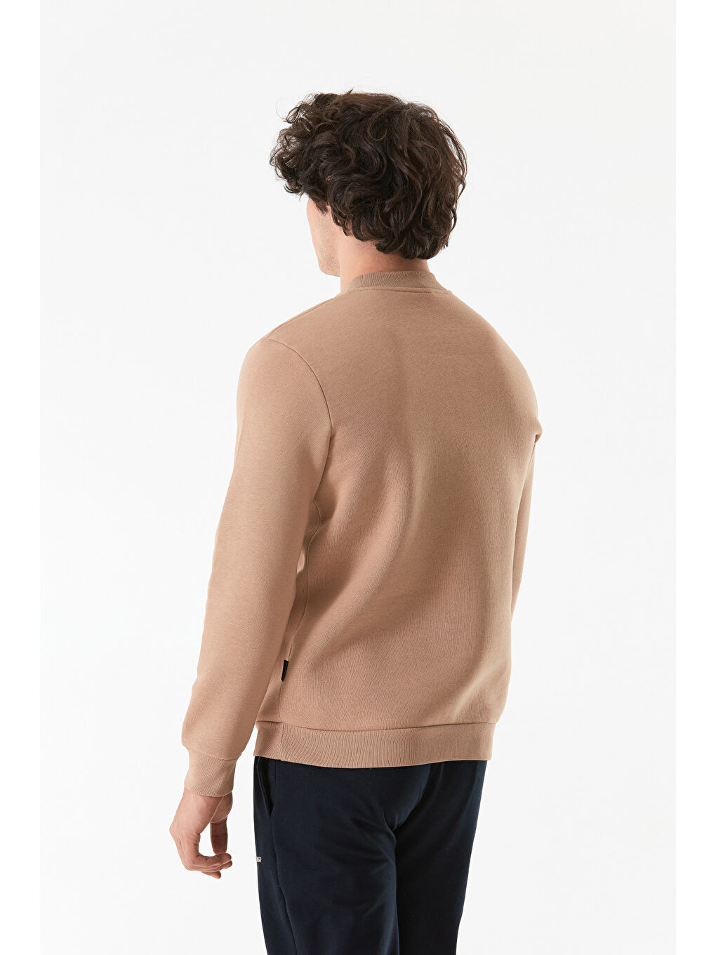 Fullamoda Camel-Bej Basic Bisiklet Yaka Sweatshirt - 4