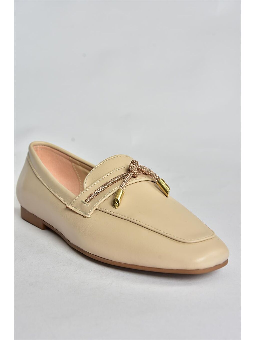 Bej Ten Taşlı Günlük Kadın Babet P820840009-5