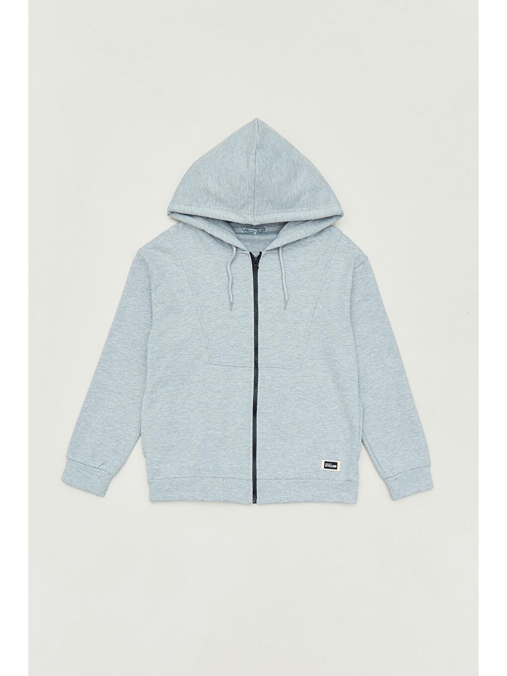 Gri Kapüşonlu Fermuarlı Erkek Çocuk Eşofman Takımı-1