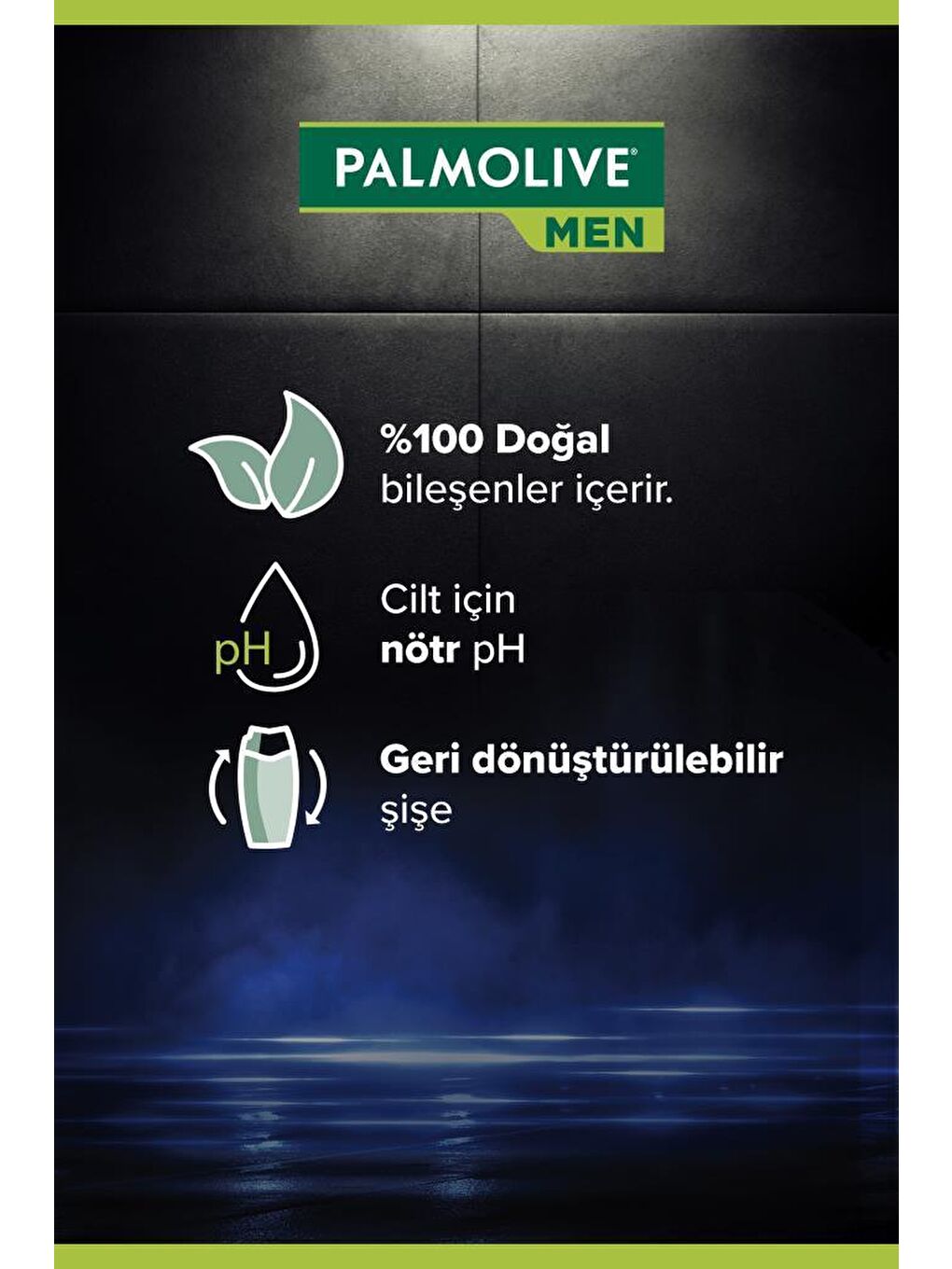 Palmolive Haki-Siyah-Bordo Men Cooling 4ü1 Arada Magnezyum ve Mentollü Serinlik Veren Duş Jeli 500 ml - 4