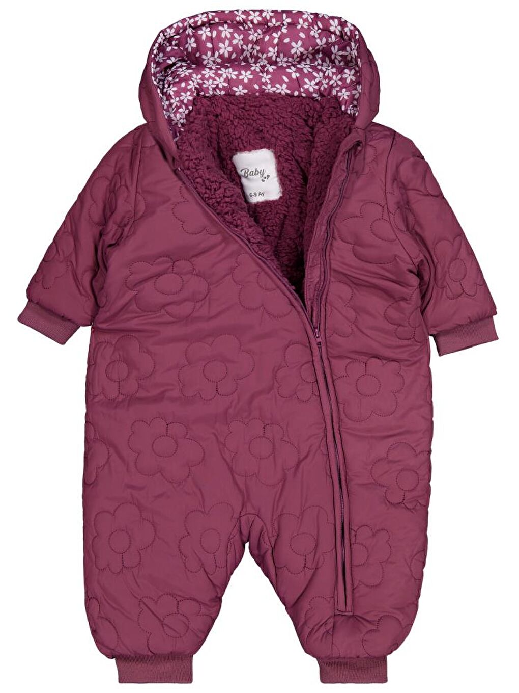 Pembe Baby Çiçek Kapitone 6-18 Ay Astronot - Lila 6-9 Ay