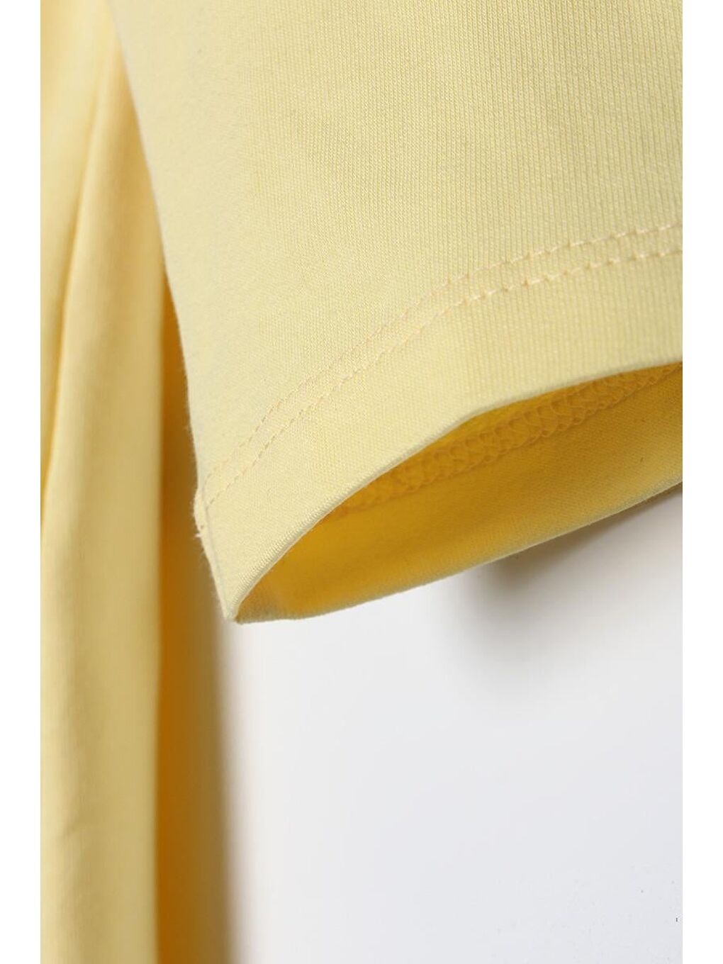 Açık Sarı-Pamuklu Rahat Kalıp Baskılı Basic Tunik-4