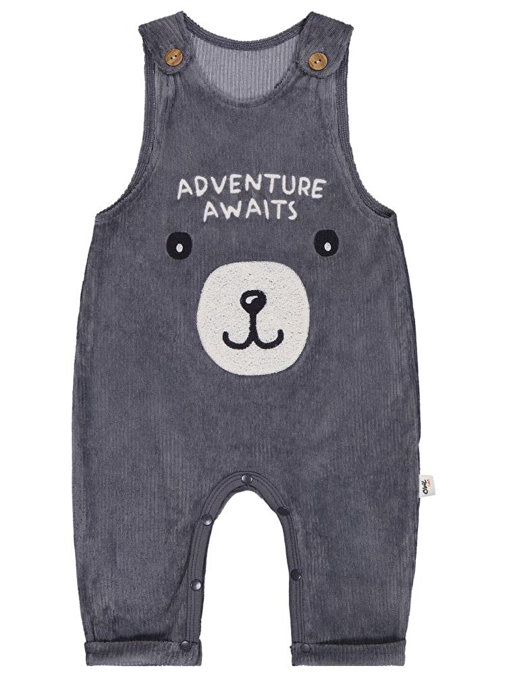 Baby Adventure Awaıts Nakışlı Badili 6-18 Ay Salopet - Gri 12-18 Ay