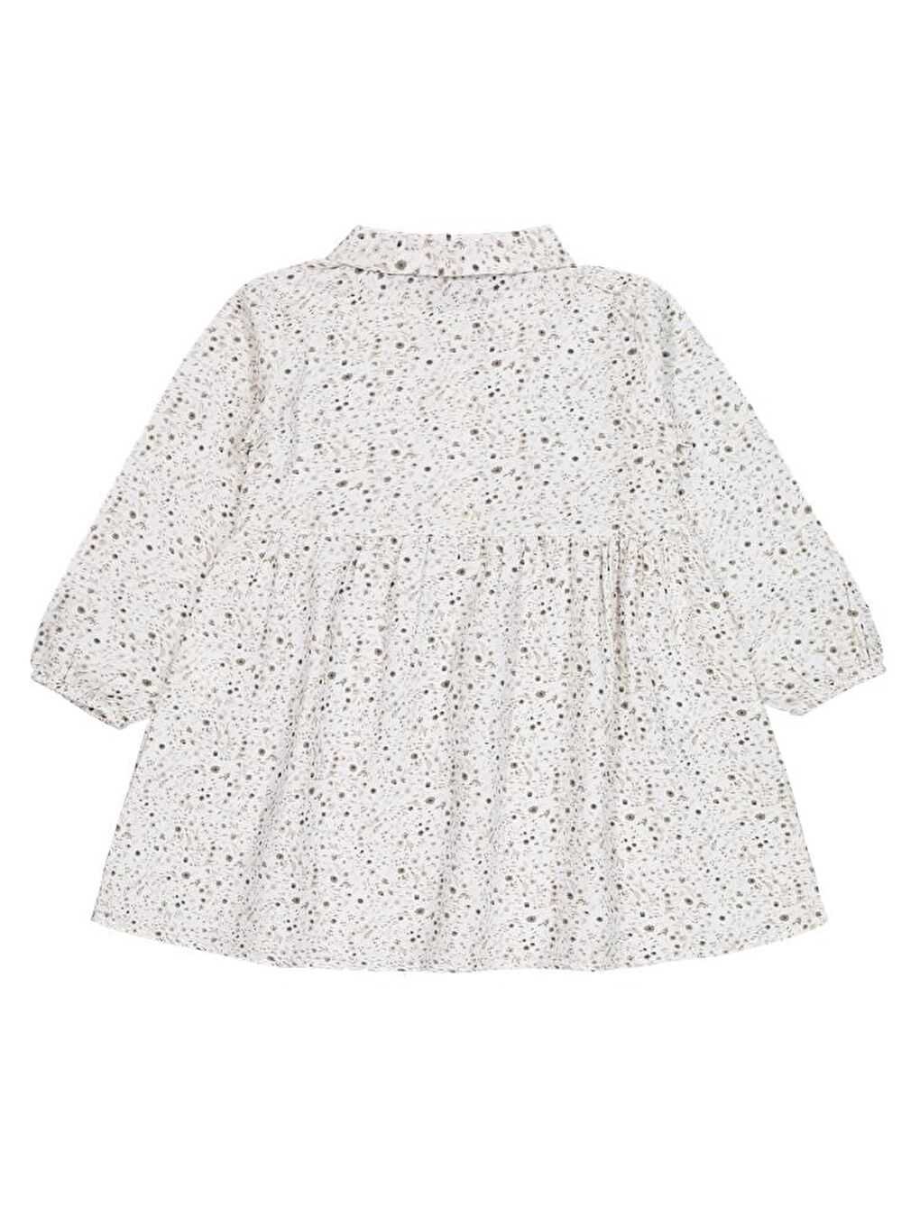 Girls Desenli 2-5 Yaş Elbise - Ekru 4-5 Yaş-1