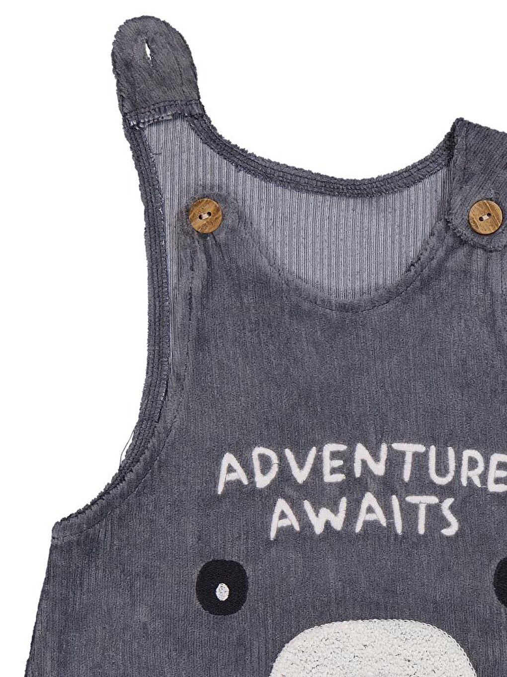Baby Adventure Awaıts Nakışlı Badili 6-18 Ay Salopet - Gri 12-18 Ay-1