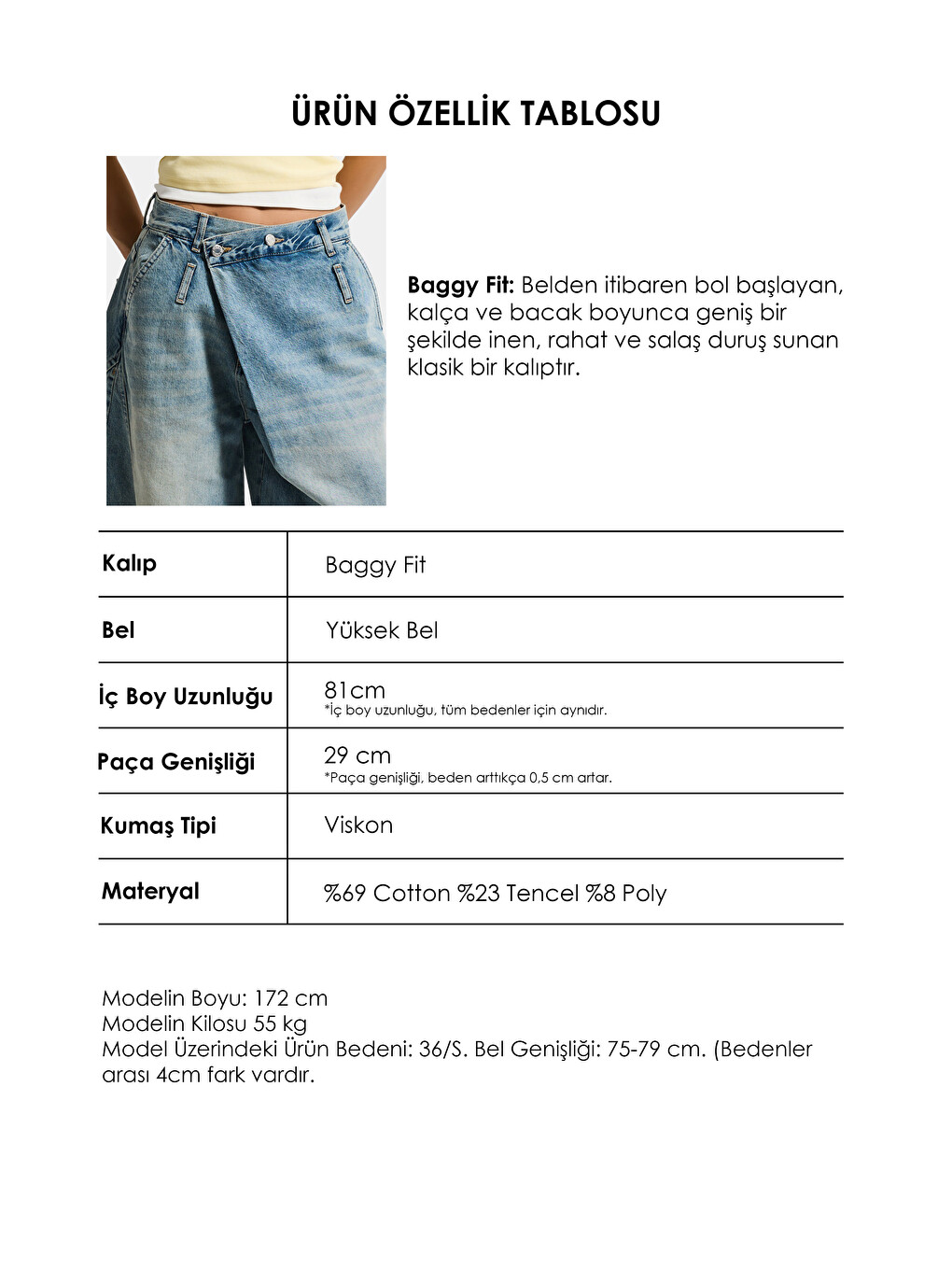 Mavi Kadın Jean Rengi 4s6-32 Süper Baggy Fit Kemer Detaylı Özel Tasarım Denim Jean-4