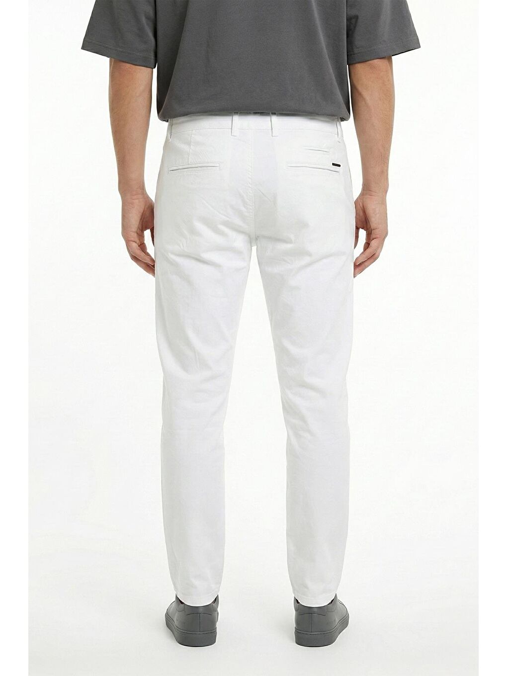 Giotelli Erkek Beyaz Comfort Fit Pamuklu Gabardin Chino Pantolon-1
