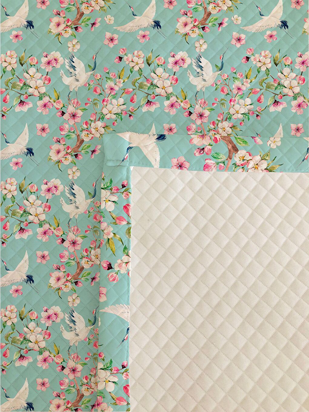 Karışık Çiçek Desen Çift Kişilik Baskılı Pike (200x220 Cm)-1