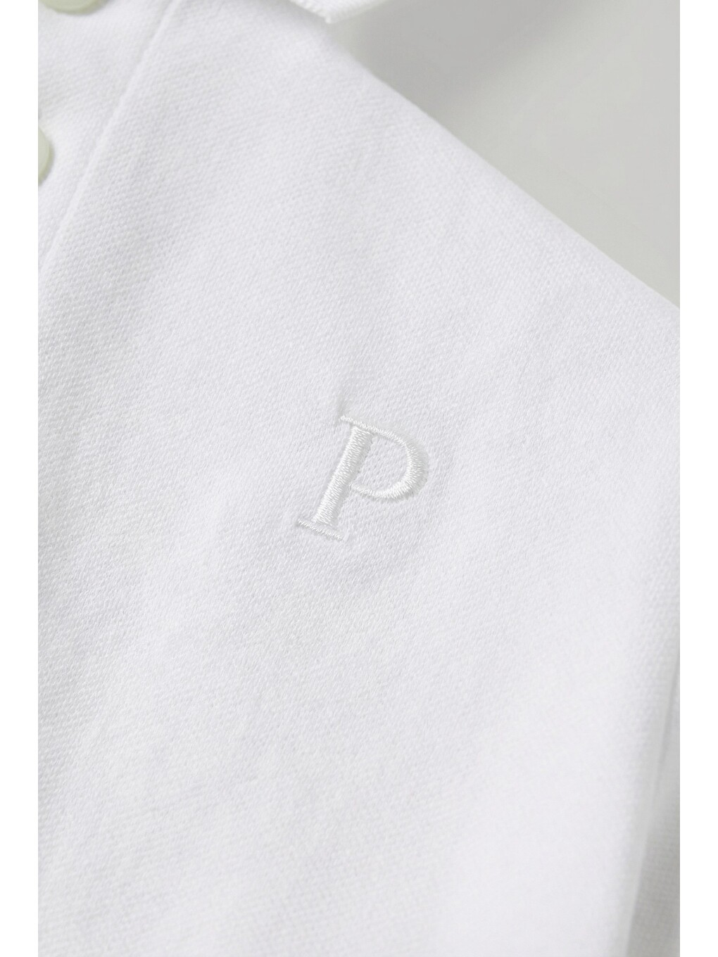 Unisex Çocuk Pamuklu Beyaz Polo Yaka Tişört - Düğme Detaylı-3