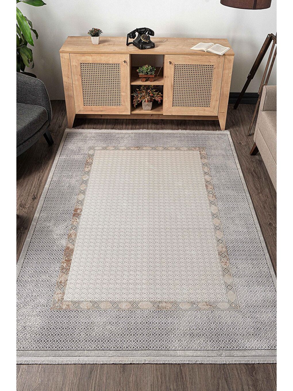 Gri Granada 6077 Akrilik Modern Dokuma Halı-200x290