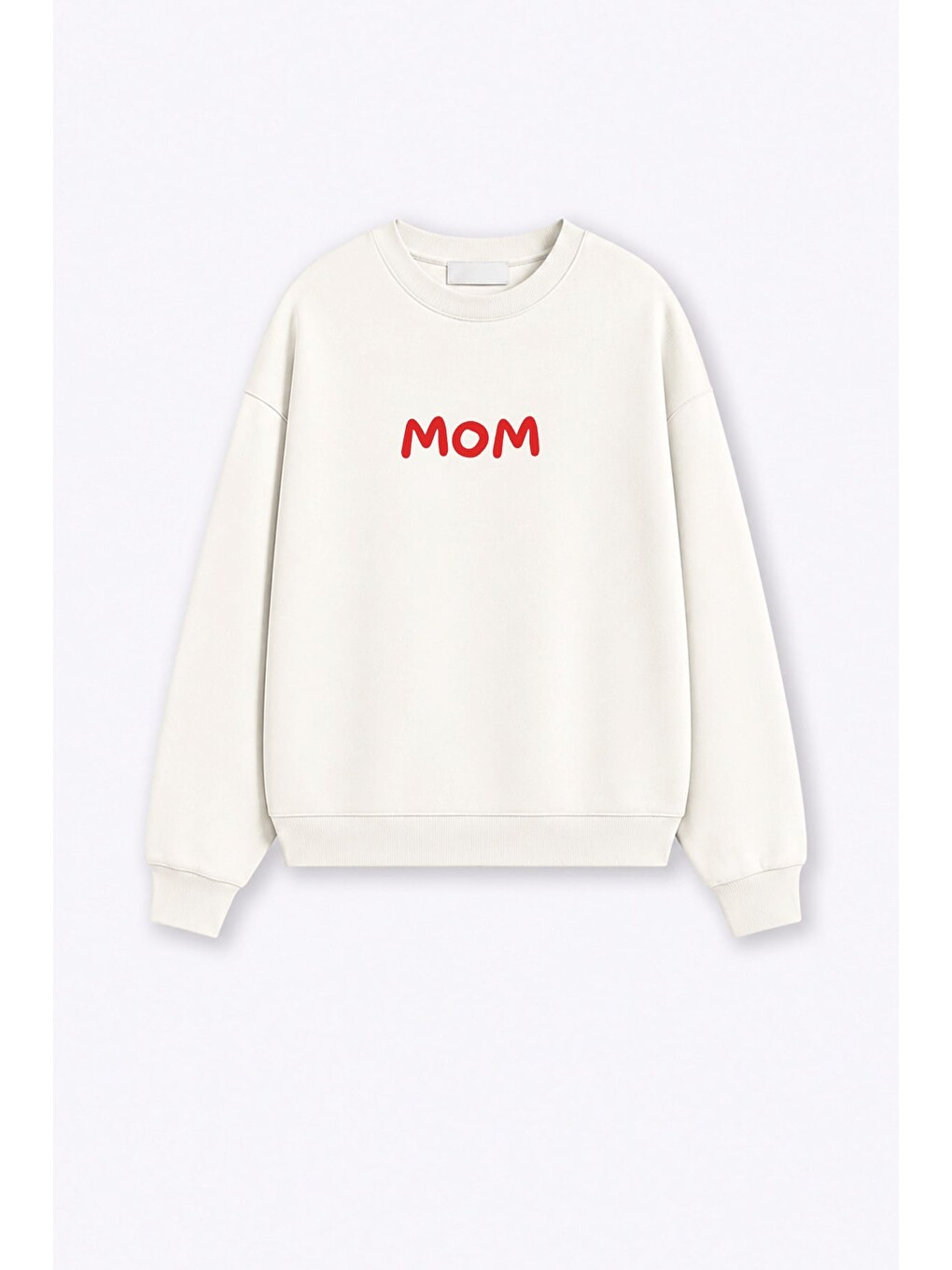 Ekru Kadın Premium Kumaş 3 İplik Şardonlu Anne Baskılı Sweatshirt-1