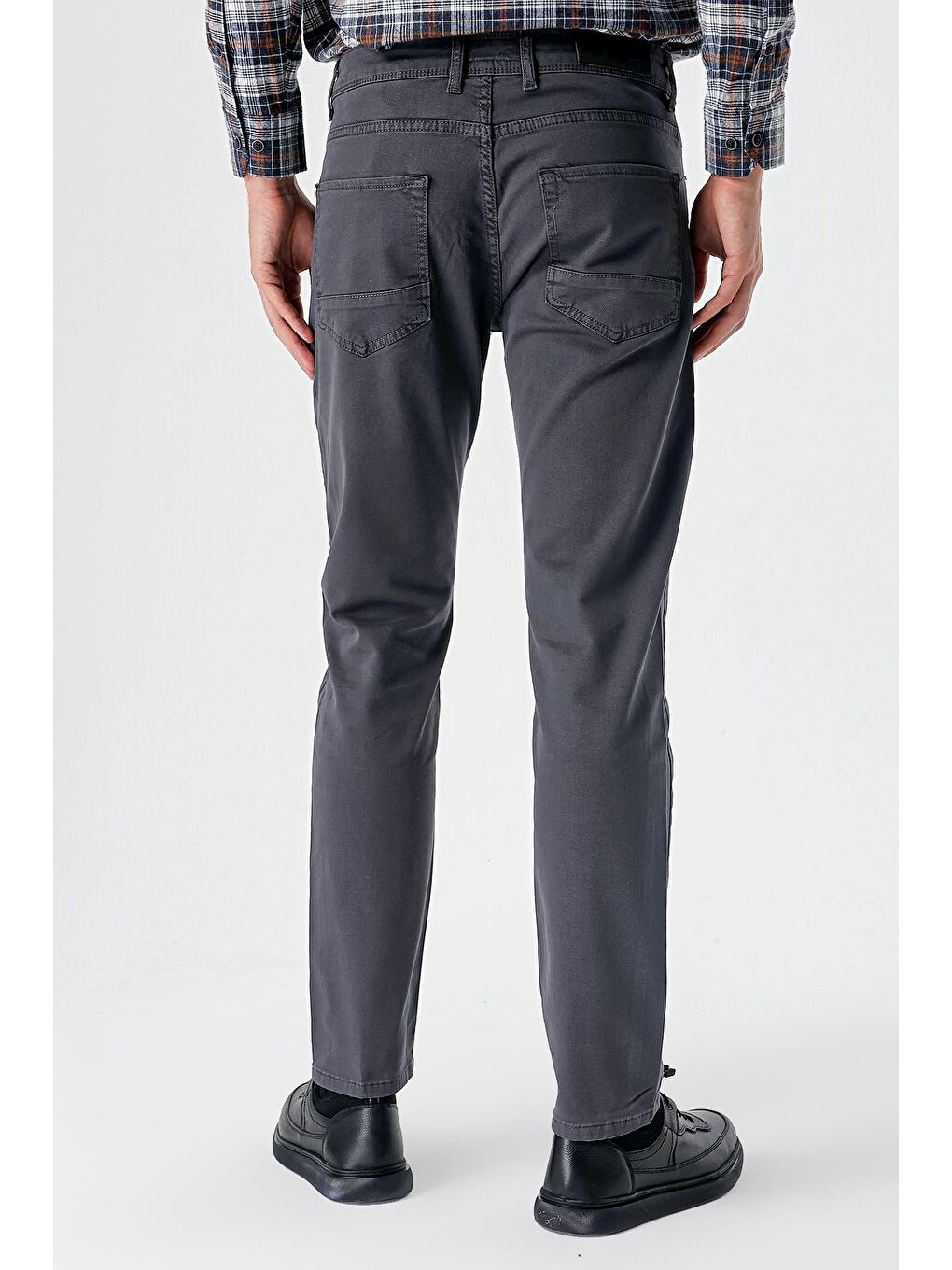Koyu Antrasit Pamuklu 5 Cep Casual Slim Fit 5 Cep Pantolon 1003235317-3