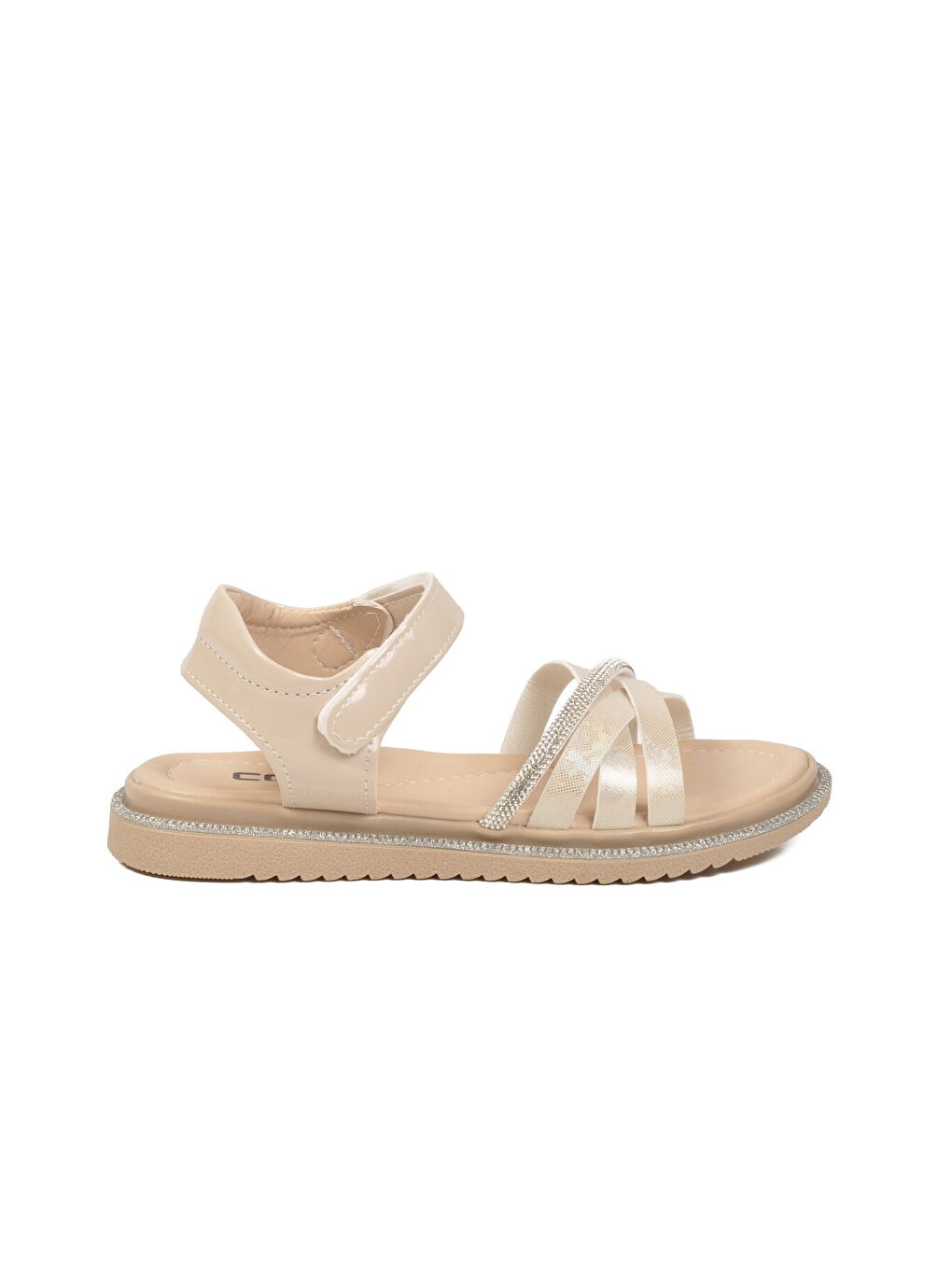 Bej Yumuşak Taban Hafif Cırtlı Kız Çocuk Sandalet Maya F