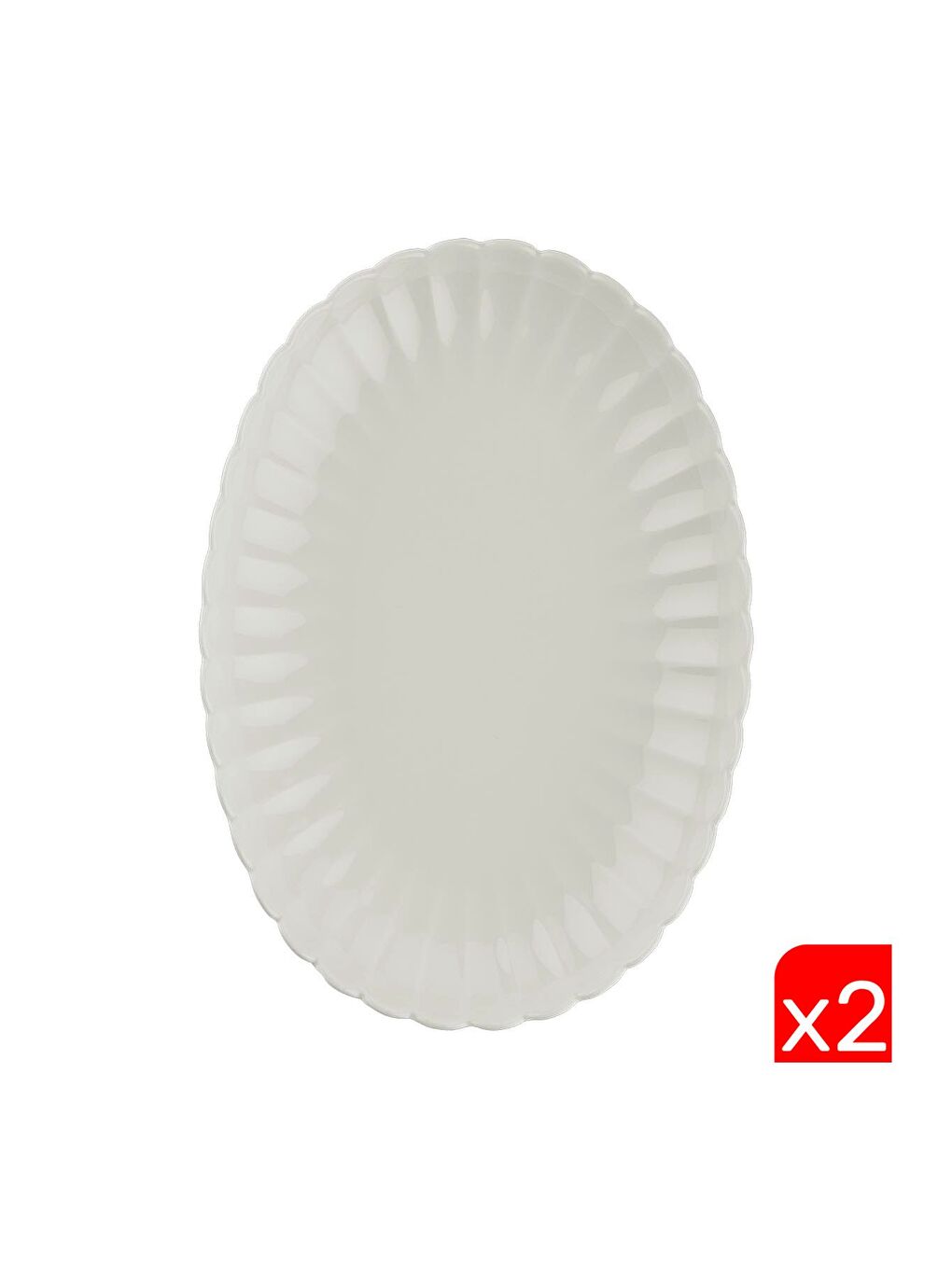 Karışık Bone Luz Krem Kayık Tabak 28x19cm 2 li BNLZF28KY00