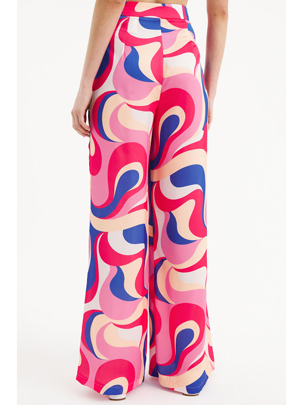 Desenli Salaş Pantolon - Mercan-4